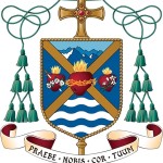 Coat of arms shows devotion to Jesus, Mary and Joseph Coat of arms shows devotion to Jesus, Mary and Joseph