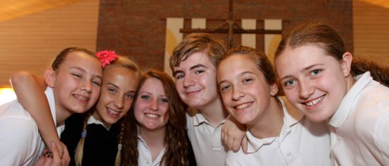 Seventh-graders from St. John the Baptist