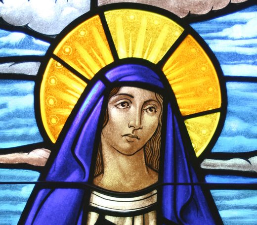 Stained glass Mary