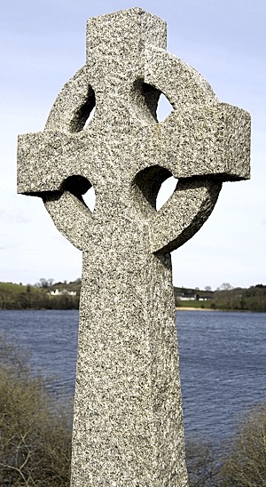 Celtic cross in Irish churchyard