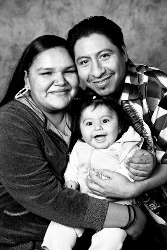 Alisha, left, Emiliano and their young daughter are featured in this exhibit photo by Barclay Horner. Photo submitted