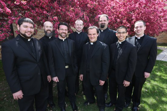 Men scheduled to be ordained to the priesthood include, from left, Deacons Matthew Northenscold, 