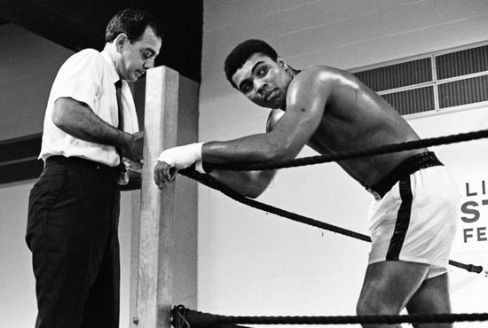 Boxing legend Muhammad Ali is seen in a 1967 photo with his trainer Angelo Dundee ahead of his fight with Ernie Terrell at the Astrodome in Houston. Ali died June 3 at age 74 after a long battle with Parkinson's disease. CNS photo/Action Images, MSI via Reuters