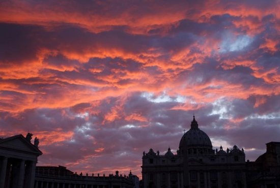 St. Peter's Basilica is seen during sunset in Rome in this Oct. 20, 2011, file photo. Pope Francis has approved revised norms for the Congregation for Saints' Causes regarding medical consultations on healings alleged to be miracles. CNS photo/Paul Haring