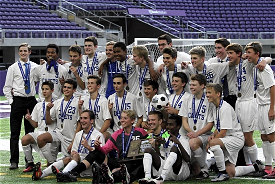 St. Thomas Academy in Mendota Heights captured the Class A state boys soccer title Nov. 3 at U.S. Bank Stadium. Senior defender Devin Kennedy clinched St. Thomas Academy’s first state boys soccer championship with a penalty kick. STA prevailed 1-0 over Northfield in double overtime at US Bank Stadium. The Cadets finished the season 18-4.