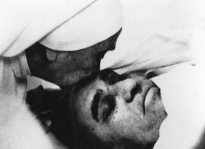 The archbishop was taken to the hospital with bullet wounds in the chest after being shot by four unidentified gunmen as he celebrated Mass in a chapel March 24, 1980. 