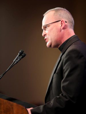 Father David Whitestone, chair of the U.S. bishops' National Advisory Council, speaks Nov. 13 at the fall general assembly of the U.S. Conference of Catholic Bishops in Baltimore.