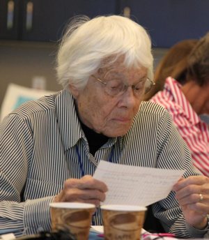Sister Margaret Nacke, 84, a member of the Sisters of St. Joseph of Concordia, Kan., attends an Oct. 26 meeting of women religious from throughout the Western Hemisphere about human trafficking.