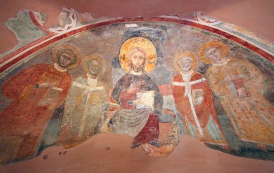 A fresco of Christ in Majesty, parts of it believed to date to the ninth century, is seen in the apse of the Church of San Pellegrino at the Vatican. As we journey through Advent each year we encounter a threefold sense of Christ's coming: in history, in mystery and in majesty.
