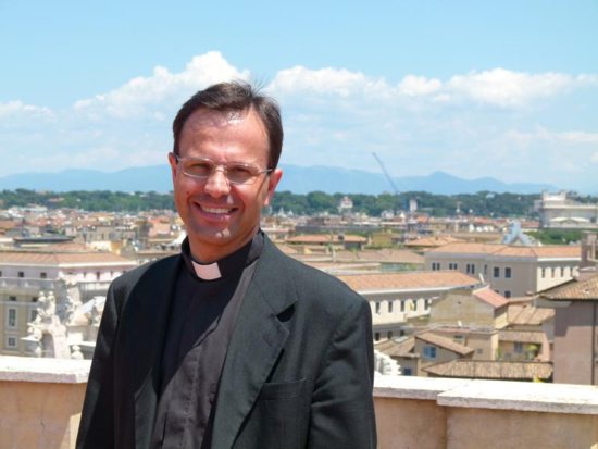 Father Hermann Geissler, an Austrian priest under canonical investigation, stepped down as an official at the Vatican Congregation for the Doctrine of the Faith in an effort "to limit the damage already done to the congregation and to his community," the doctrinal office said. Father Geissler, a 53-year-old theologian, who is a member of a community called The Spiritual Family The Work, is pictured in a June 3, 2014, photo.