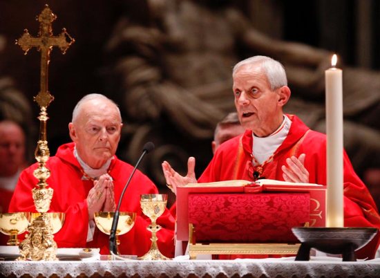 In this 2010 file photo, Cardinal Donald W. Wuerl, now retired archbishop of Washington, concelebrates Mass in St. Peter's Basilica at the Vatican with then-Cardinal Theodore E. McCarrick. Now-Archbishop McCarrick was removed from ministry last year after abuse allegations against him came to light. He resigned from the College of Cardinals last June and now resides at a Kansas friary awaiting a Vatican trial.