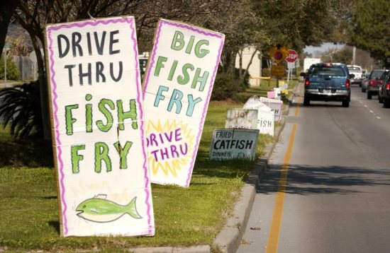   The fish fry has become a savory staple of parish fellowship during Lent. In New Orleans, several parishes vary their menus each Friday, with such offerings as shrimp and okra, blackened catfish, shrimp and grits, shrimp pasta Alfredo, crab and corn bisque, and, for the healthy eater, even grilled redfish.