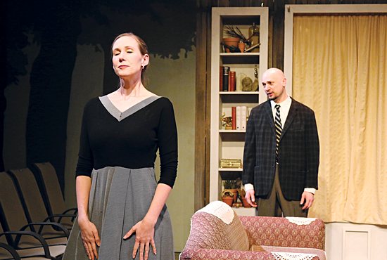 Sarah Stanbary and Jeremy Stanbary in a scene from Open Window Theatre’s production of Graham Greene’s “The Potting Shed” in 2015. The theatre company, which produces plays imbued with Catholic values, moved out of its space in Minneapolis’ North Loop in 2016 due to a dispute with the building owners. It is aiming to raise $250,000 to relaunch in a new space as soon as this fall.
