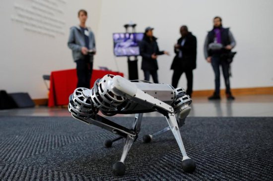 Students demonstrate the Mini Cheetah, a quadruped robot, during presentations to celebrate the newÊMIT Stephen A. Schwarzman College of Computing at the Massachusetts Institute of Technology in Cambridge Feb. 26, 2019. Speakers at a Feb. 25-27, 2019, Vatican meeting said the field of robotics needs ethical guidelines.