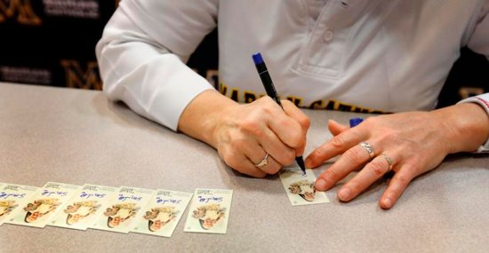 Dominican Sister Mary Jo Sobieck, a theology teacher at Marian Catholic High School in Chicago, kicked off baseball season by debuting her very own 2019 Topps Allen and Ginter Baseball Trading Card April 8, 2019. Known as the "Curveball Queen," Sister Mary Jo signed 260 baseball cards that will be inserted into random Topps trading card packs.