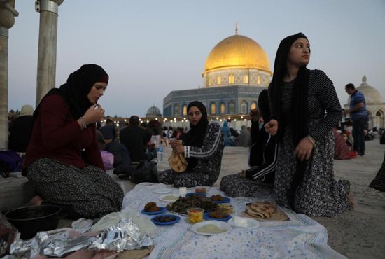Muslims gather at The Noble Sanctuary in Jerusalem's Old City May 16, 2019. U.S. Cardinal Raymond L. Burke said in Rome May 17 that limiting the number of Muslims allowed to immigrate to traditionally Christian nations would be a prudent decision on the part of politicians. 