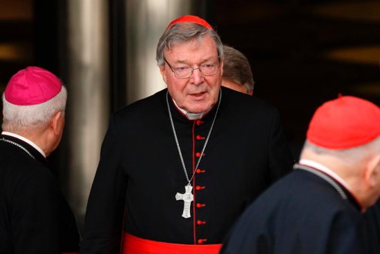 Cardinal George Pell is pictured during the extraordinary Synod of Bishops on the family at the Vatican in this Oct. 16, 2014, file photo. Cardinal Pell returned to jail June 6 after appealing his conviction for child sexual abuse at the Supreme Court of Victoria. A three-judge panel said it would announce its judgement on the appeal at a later date. 