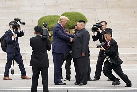 U.S. President Donald Trump meets with North Korean leader Kim Jong Un