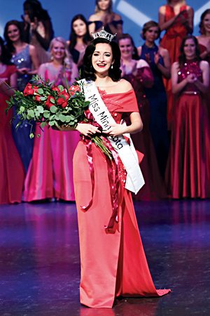 Kathryn Kueppers smiles moments after being named Miss Minnesota 