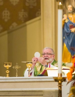 Bishop Daniel R. Jenky of Peoria, Ill., celebrates Mass