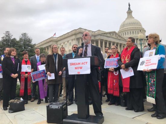 Members of Catholic advocacy groups joined other faith leaders Nov. 1, 2017, outside of the U.S. Capitol to ask politicians who call themselves Christians to act as Jesus would when shaping laws that affect immigrants. Advocacy groups are offering tips to stay connected while facing the coronavirus.