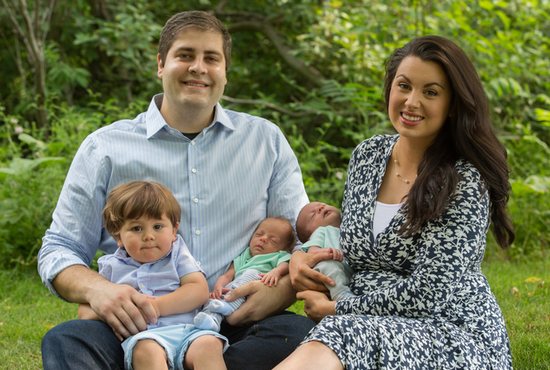 State Sen. Julia Coleman with her husband, Jacob, and three children: Adam, left, and twins Charles and James. 