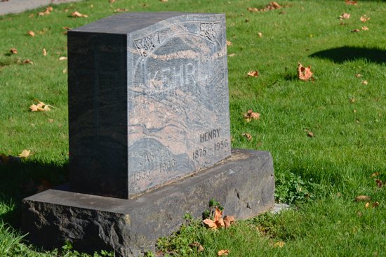 A headstone is seen at Mount Calvary Cemetery in Portland, Ore., Oct. 30, 2021.