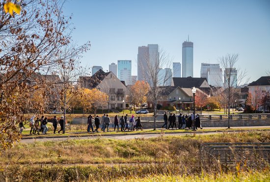 On a pilgrimage for racial reconciliation Nov. 6, people leave Ascension church in north Minneapolis on a more than 2-mile walk to the Basilica of St. Mary