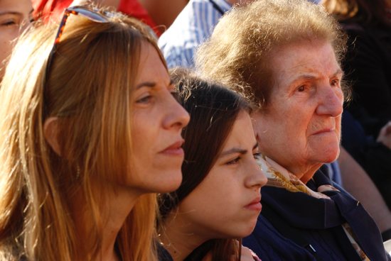 Family members from different generations attend an encounter and Mass for the elderly led by Pope Francis in St. Peter's Square at the Vatican in this Sept. 28, 2014, file photo. The pope has chosen the theme for the Jan. 1 World Day for Peace: "Education, work and dialogue between generations: tools for building lasting peace." 