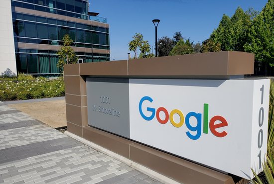 Google's headquarters in Mountain View, Calif., is seen May 8, 2019.