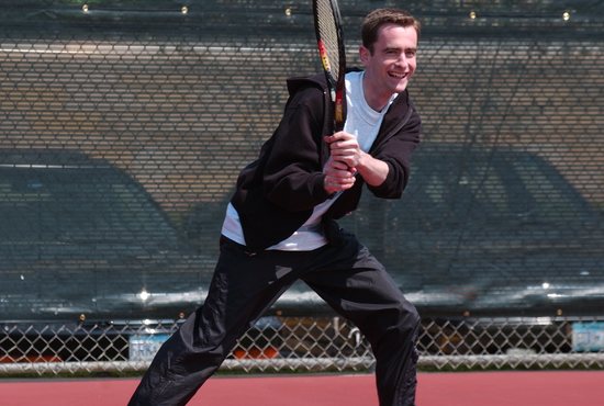 Bishop Joseph Williams plays tennis in 2002, when he was a transitional deacon preparing for priesthood at The St. Paul Seminary in St. Paul.