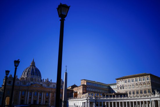 St. Peter's Basilica and the Apostolic Palace at the Vatican can be seen Feb. 8, 2022.