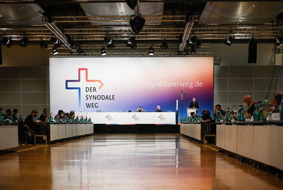 Prelates and others attend the third Synodal Assembly in Frankfurt Feb. 4, 2021.