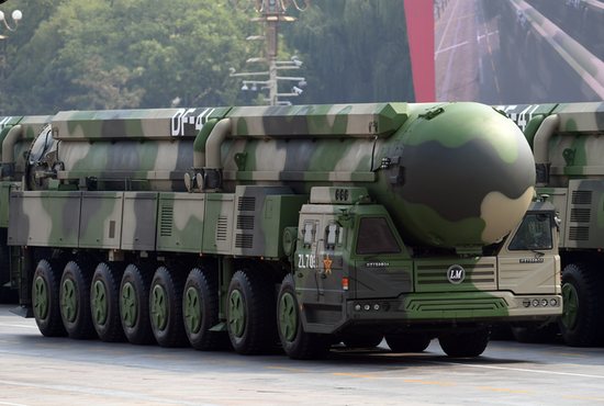 A Dongfeng-41 intercontinental strategic nuclear missiles group formation is seen Oct. 1, 2019, in Beijing. A former deputy secretary-general of NATO said threats from Russian President Vladimir Putin to use nuclear weapons in the war in Ukraine must be taken seriously.